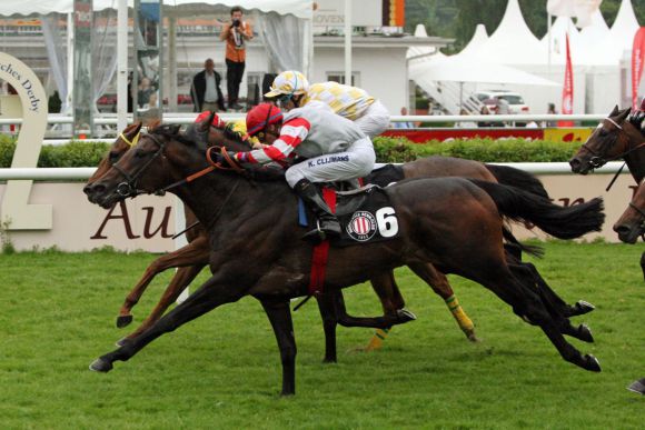 Tritt als Titelverteidiger an: Walero mit Jockey Koen Climans in der Hamburger Flieger-Trophy. www.galoppfoto.de - Sabine Brose