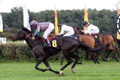 Amorello landet mit Wladimir Panov in Hoppegarten seinen ersten Sieg. www.galoppfoto.de - Marlin Luc