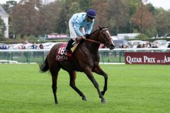 Avenir Certain beim Aufgalopp vor dem Prix de l'Arc de Triomphe. Foto: Dr. Jens Fuchs