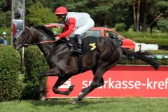 Calif gewinnt mit Maxim Pecheur am j22.07.22 in Krefeld. ©galoppfoto - Stephanie Gruttmann