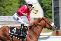 Django Freeman (Lukas Delozier) gewinnt das Bavarian Classic in Riem. www.galoppfoto.de - WiebkeArt