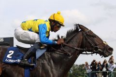 Alles richtig gemacht: Novellist mit Eduardo Pedroza gewinnt den Grossen Preis von Baden. www.galoppfoto.de - Sabine Brose