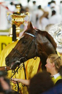 Paolini nach dem Sieg im Dubai Duty Free. www.galoppfoto.de - Frank Sorge