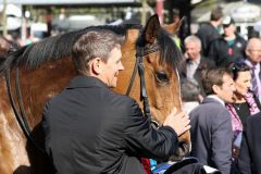 Erste Siegerin in 2015 für den Championtrainer von 2014: Queenie mit Markus Klug. Foto: Dr. Jens Fuchs