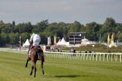 Sea the Moon mit Christophe Soumillon geht im IDEE 145. Deutsche Derby auf der Zielgeraden ganz nach aussen. www.galoppfoto.de - John James Clark