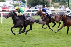 Utamaro rollt im BBAG-Auktionsrennen das Feld von hinten auf. www.galoppfoto.de - Sabine Brose