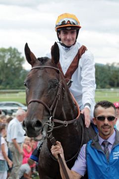 Vadamos mit Vincent Cheminaud nach dem Sieg im Darley Oettingen-Rennen. www.galoppfoto.de - Frank Sorge