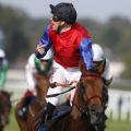 Ich habe gewonnen - Ivanhowe mit Filip Minarik triumphiert im Longines - Großer Preis von Baden. www.galoppfoto.de - Frank Sorge