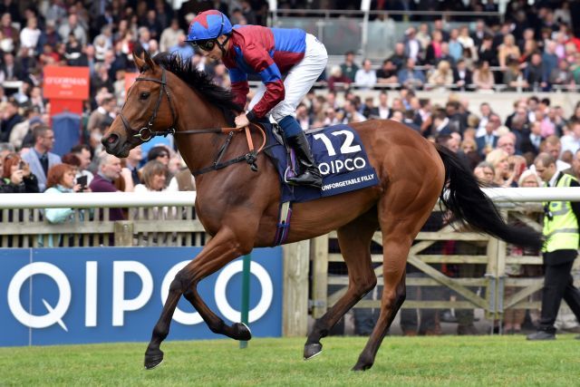 Unforgetable Filly, 1000 Guineas Siegerin in Düsseldorf 2017, ist zweite Favoritin für die Atalanta Stakes. www.galoppfoto.de - John James Clark