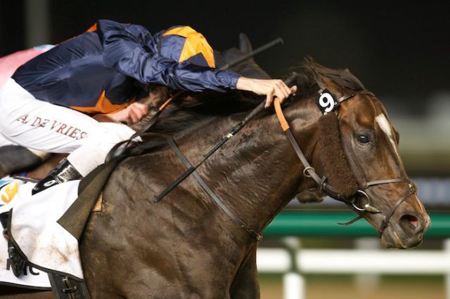 Adrie de Vries gewinnt mit Samurai Sword. Foto Dubai Racing Club - Andrew Watkins