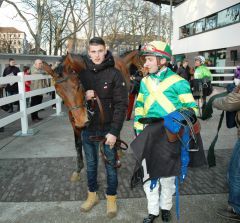 Campitello - mit Besitzertrainer Stijn Derycke - landet seinen ersten Sieg in Neuss. Foto: Gabriele Suhr