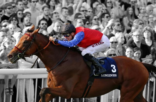 Ivanhowe bei seinem Sieg im Longines - Großer Preis von Baden mit Filip Minarik, der beim Arc nur Zuschauer ist. Als Jockey wurde William Buick gebucht. www.galoppfoto.de - Frank Sorge