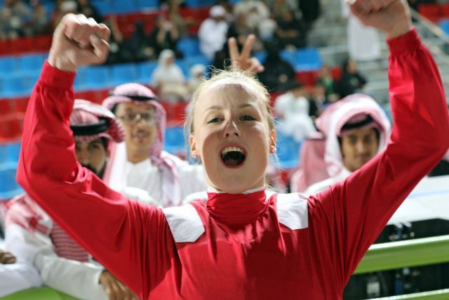 Sibylle Vogt bei der Jockey Challenge in Riad.  www.galoppfoto.de - Peter Heinzmann
