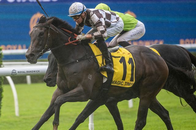 Magic Time holt sich die All Aged Stakes. Foto: Magic Millions