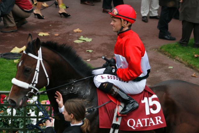 Enttäuschung beim Overdose-Team mit Jockey Andreas Suborics nach dem Auftriff in Haydock. Foto (Archiv) www.galoppfoto.de