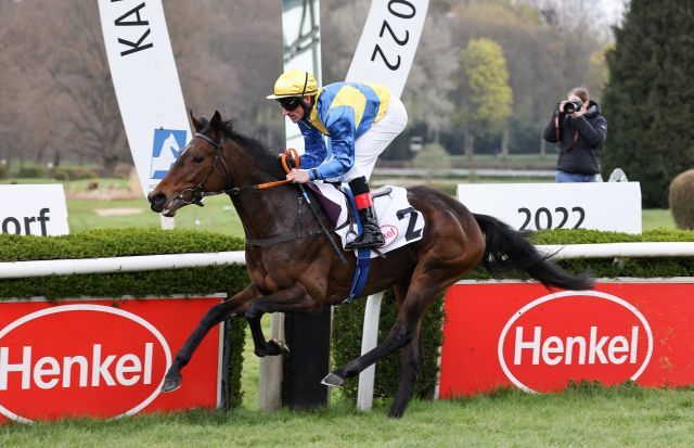 Quarantini mit Andrasch Starke an Bord gewinnt am Ende sehr sicher. ©Turf-Times/Dr. Jens Fuchs