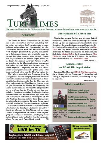 Der neue Turf-Times-Newsletter, Ausgabe 363, ist da!