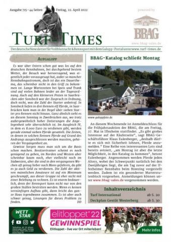 Der neue Turf-Times Newsletter liegt zum Download bereit ...