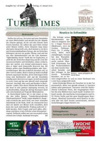 Der neue Turf-Times Newsletter, Ausgabe 753, ist online!
