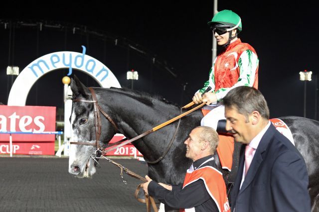 Wird jetzt von Seth Benzel trainiert: Meandre mit Maxime Guyon in Meydan. www.galoppfoto.de - Frank Sorge