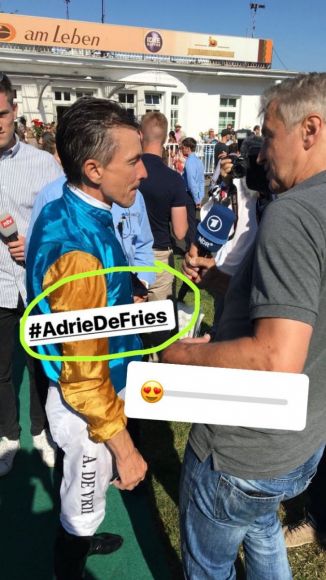 Verunglückter Instagram-Post: Der Derbysiegreiter Adrie de Vries mit neuer Schreibweise ....