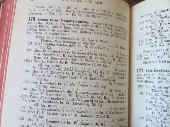 Saisoneröffnung in Köln vor 100 Jahren: Das Grosse Kölner Frühjahrs-Handicap stand auf dem Programm. www.dequia.de