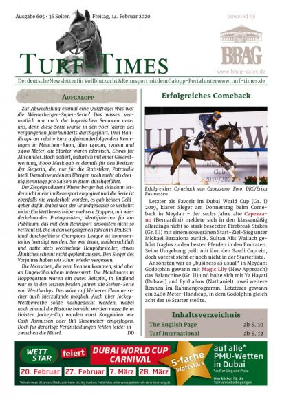 Turf-Times Ausgabe 605 vom 14. Februar 2020